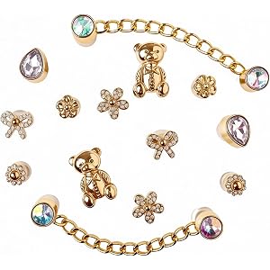 FENNIDICE Bling Shoe Charm for Clog Sandals, Rhinestone and Acrylic, Waterproof, DIY Jewelry Accessories for Women Girls