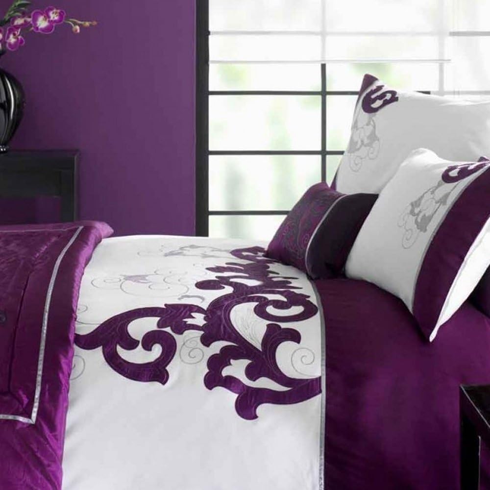 Jeff Banks Ports of Call Cavalli Plum King Size Duvet Set Designer