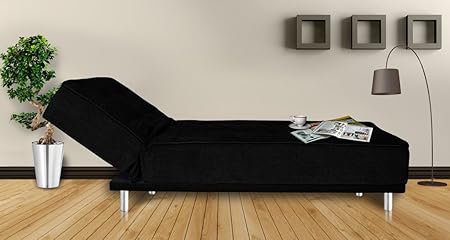 Spaces Therapy Liberty Premium Fabric Recliner Bed-(Black)