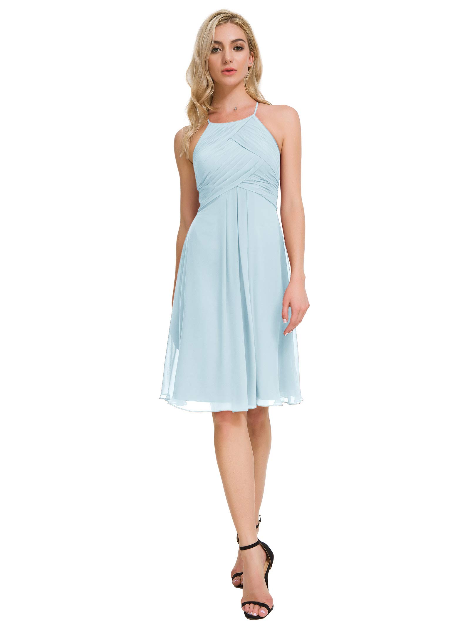 halter cocktail dress chiffon