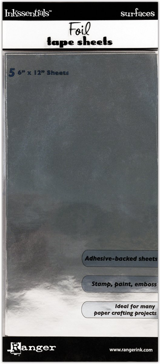 Ranger Inkssentials Foil Tape Sheets Silver 6-inch x 12-inch, (Pack of 3)