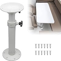 OKSTENCK Marine Adjustable Table Pedestal Stand, Liftable RV Table Base, Adjustable Range 17.7in-27.17in, Removable Swivel Ta