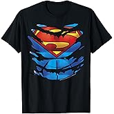 DC Comics Superman Costume Rip Through T-Shirt Small
