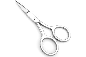 Utopia Care Eyebrow Scissors, Professional Stainless Steel Small Shears for Men and Women Cuticle Nail Scissors, Nose Hair Scissors for Grooming Mustache, Beard, Eyelashes, Ear Hair Trimming, Silver