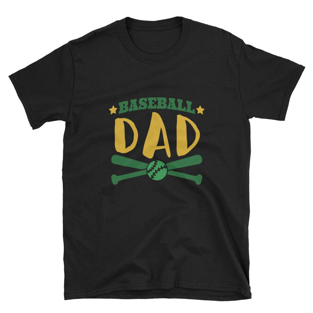 Baseball Dad Short Sleeve Unisex T Shirt Sports Themed Lettering With 2