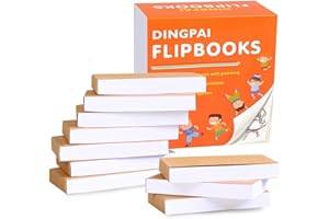DINGPAI 10 Pack Blank Flipbooks (Flip Book) for Animation, Sketching, and Cartoon Creation, 1600 Pages (800 Sheets), 4.5” x 2.5”, No Bleed Drawing Paper with Sewn Binding, Creative Craft for Kids