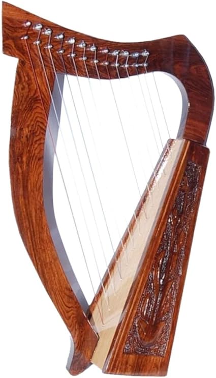 House Of Highland 77 Arpa Irlandese A 12 Corde In Legno Di Sheesham Arpa Celtica In Legno Di Palissandro Con Custodia Per Il Trasporto Amazon It Strumenti Musicali E Dj