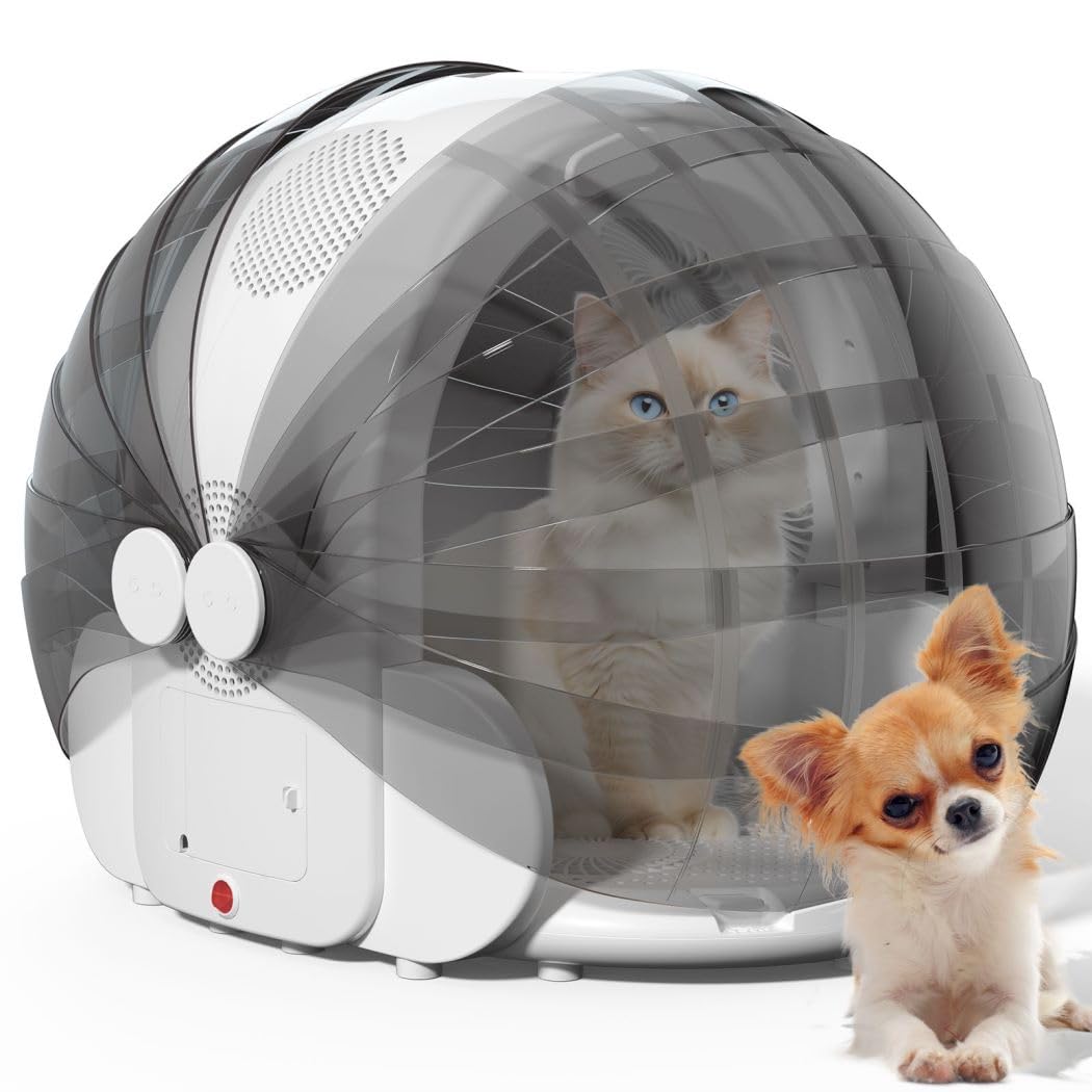 Photo 1 of Foldable Automatic Pet Dryer Box for Cats and Small Dogs,Ultra Quiet Cat Hair Dryer with 8 High Velocity Fans 360 Drying Temperature Control 4-Speed Settings Timer Smart Pet Drying Box