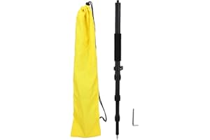 Garosa Telescopic GPS Rover Rod Aluminum Alloy Rotating Lock Survey Pole 1.5m with Built in Bubble Level for Land Surveying R