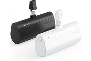 VEGER 2 Pack Portable Chargers for iPhone, 5000mAh Mini Fast Charging Power Banks 20W PD Portable External Battery Compatible with iPhone 14, 13, 12, 11, 8, 7, XS Max, Pro Max, AirPods (Black+White)