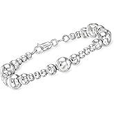 Ross-Simons Italian 4-8mm Sterling Silver Graduated Bead Bracelet