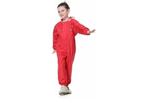 JiAmy Toddler One Piece Rain Suit Kids Rain Poncho Waterproof Muddy Buddy Rain Jacket Full Body Raincoat