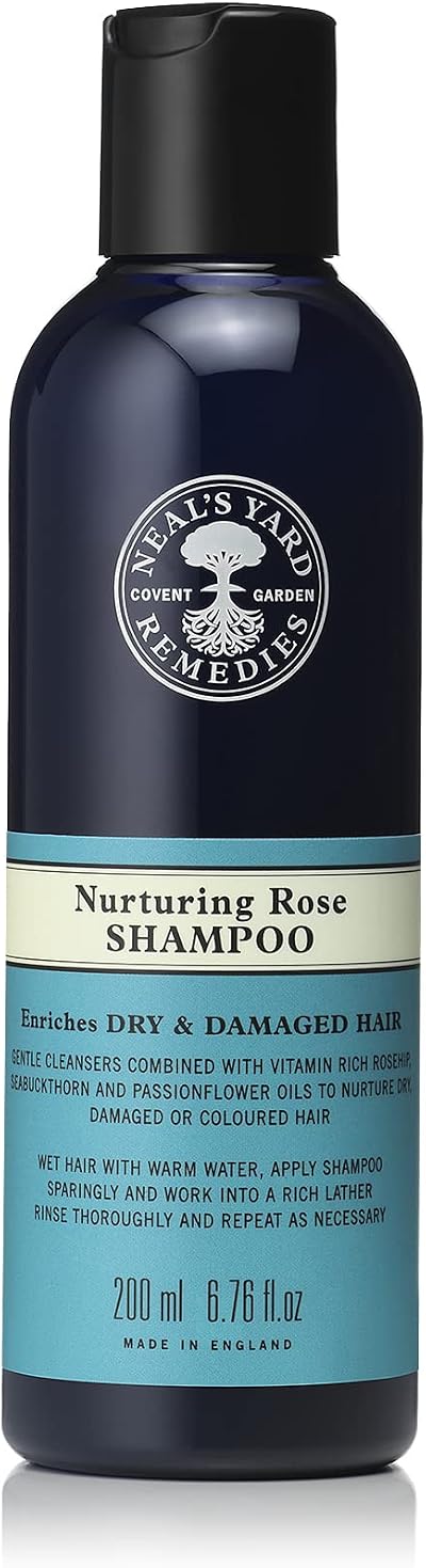 Neal's Yard Remedies Nurturing Rose Shampoo for Damaged Hair 200ml Cruelty-Free
