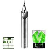 SHARPRO Chamfer Router Bits V Groove O Flute Spiral Router Bit 30 Degree 1/4 Inch Shank CNC Carbide V-bit for Engraving and C