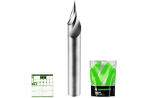 SHARPRO Chamfer Router Bits V Groove O Flute Spiral Router Bit 30 Degree 1/4 Inch Shank CNC Carbide V-bit for Engraving and Chamfering Lettering, Ideal for Wood, Acrylic and PVC