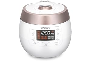 CUCKOO CRP-RT0609FW 6-Cup (Uncooked) / 12-Cup (Cooked) Twin Pressure Rice Cooker & Warmer with Nonstick Inner Pot, 14 Menu Options, Safe Steam Release, 3 Voice Guide, Auto Clean (White)