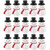 DECHOUS 24Pcs Mini Snowman Figurines: Christmas Resin Tiny Snowman Ornaments with Hats Miniature Christmas Figurines for Xmas DIY Winter Village Micro Landscape