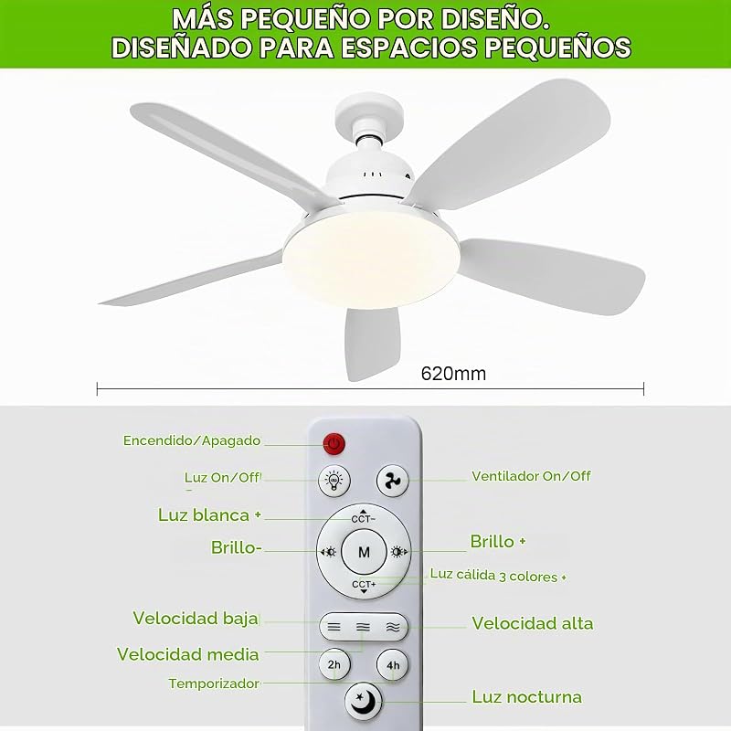 Ventoinha de teto LED E27, instalação fácil, design compacto — foto 3 de 7