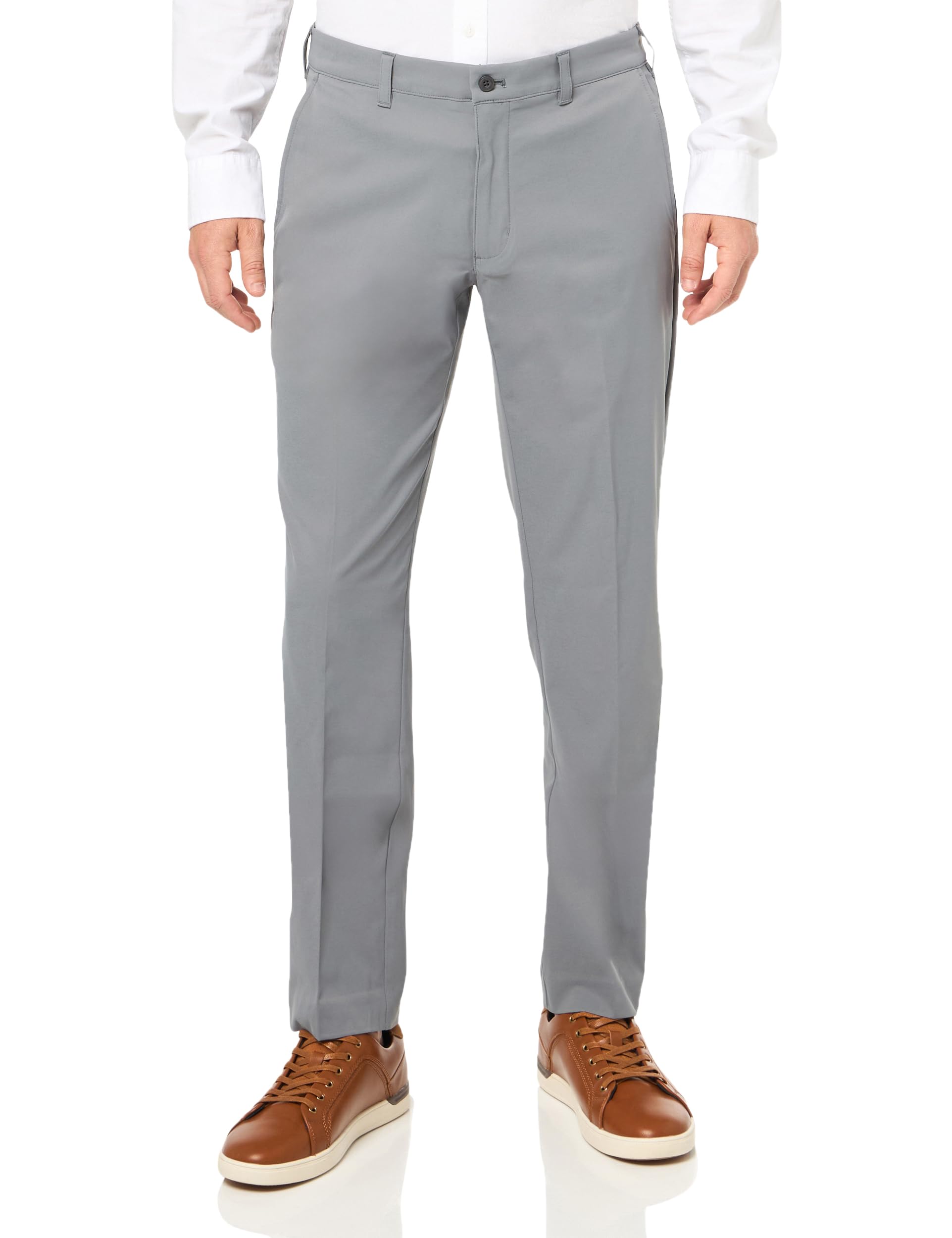 PGA TOUR Men’s Golf Performance Pants with Active Waistband, Classic Fit, Solid Stretch Fabric, Moisture-Wicking, Sun Protection , Quiet Shade, 30W x 32L