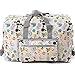 Foldable Travel Duffle Bag for Women Girls Large Cute Floral Weekender Overnight Carry On Bag for Kids Checked Luggage Bag (Z-Beige Mouse)