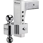 Fastway Flash 42-00-2825 E Series HD Adjustable Aluminum Ball Mount with 8 Inch Drop, 2.5 Inch Shank, and Chrome Plated Balls