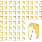 DICOSMETIC 100Pcs Pinch Clip Clasp Stainless Steel Pinch Bails 18K Gold Plated Snap on Bails Small Pendant Pinch Bail Clip Finish Necklace Clasps Jewelry Connecotor Clasp for Neckalace Bracelet Making