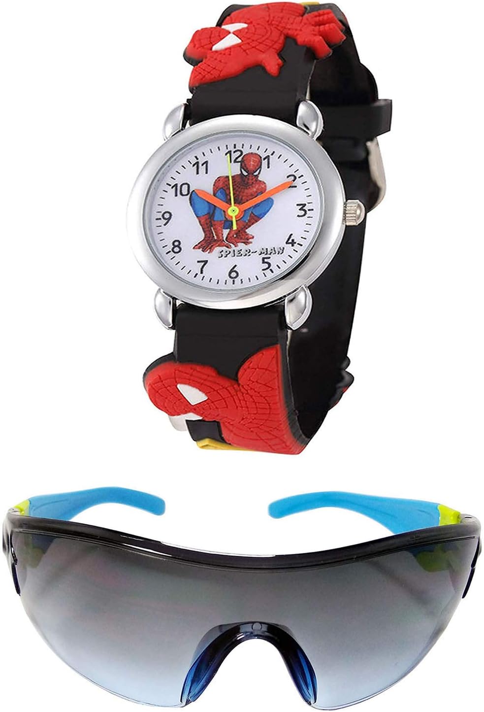 Analogue White Dial Kid's Watch and Eye Protected Goggle