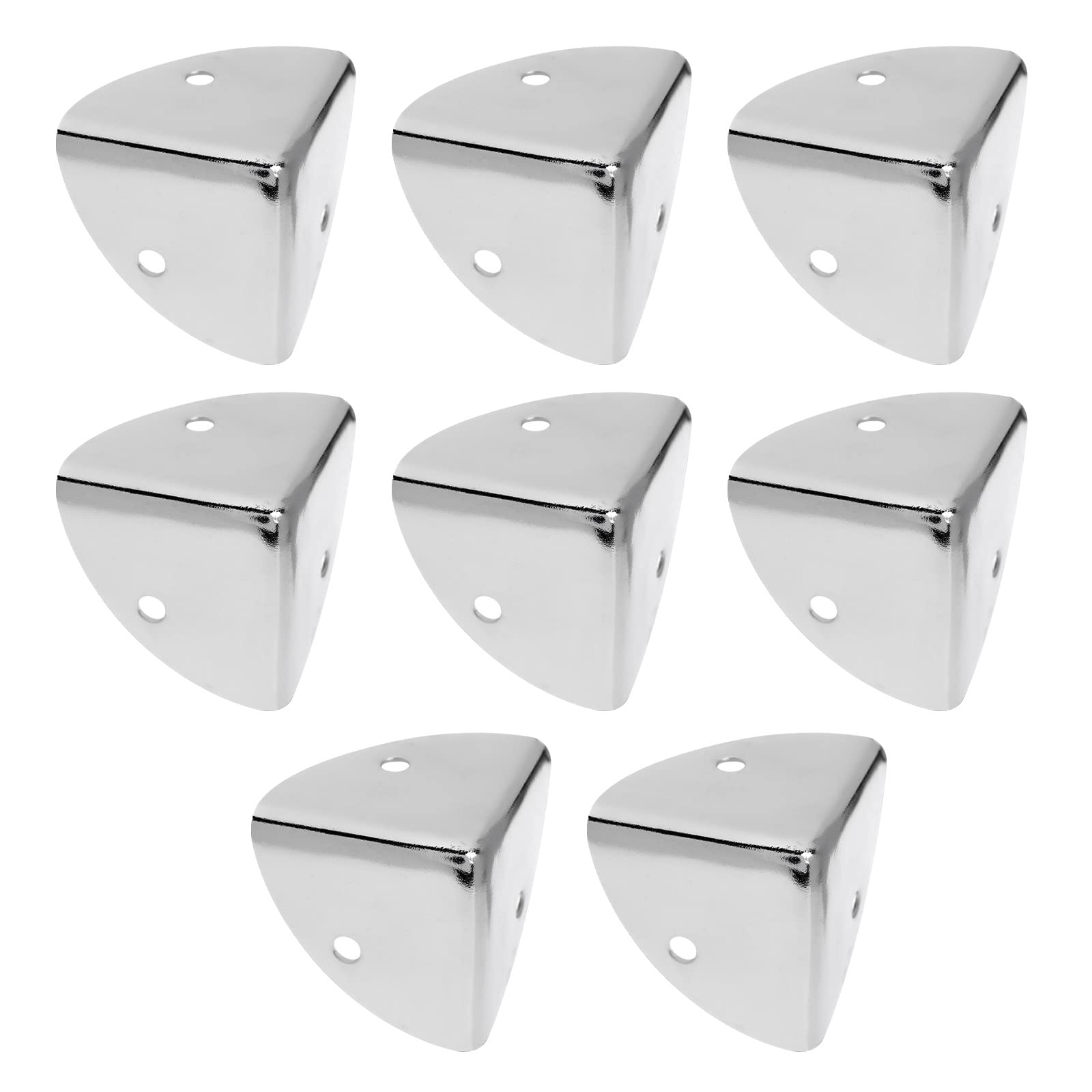 YINETTECH 8PCS 39mm Corner Angle Brace Protectors Scalloped Metal Right Angle Corner Guards for Wooden Box Desk Chest Case Flightcase Silver