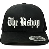 Trendy Apparel Shop The Bishop Old English Embroidered Retro Fit Trucker Mesh Cap