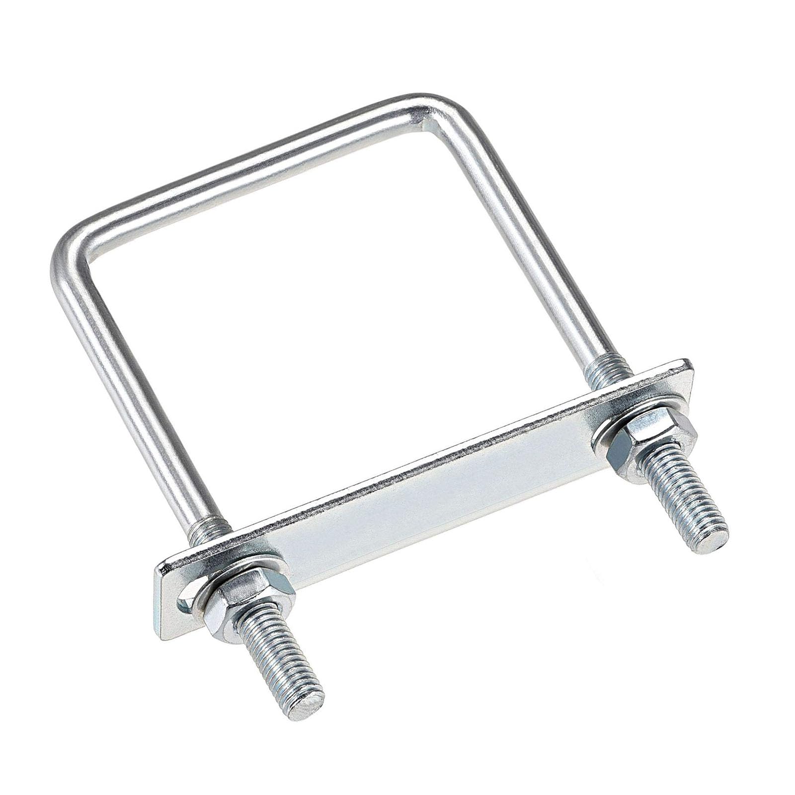 TA-VIGOR M8 Square U-Bolts, 70mm Inner Width 120mm Length Steel U-Bolts with Nut, Plate, Washer for Attaching Piping Conduit Cable Tube Brackets Boat Trailer