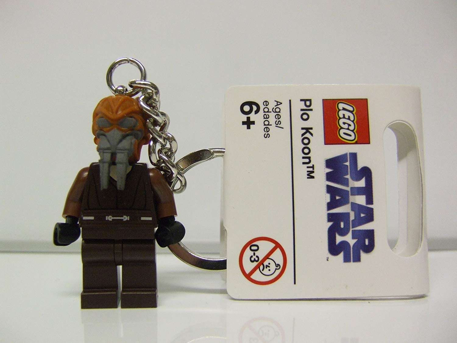 LEGO Star Wars Plo Koon Keychain, Modern, Gray, Multicolored, Men