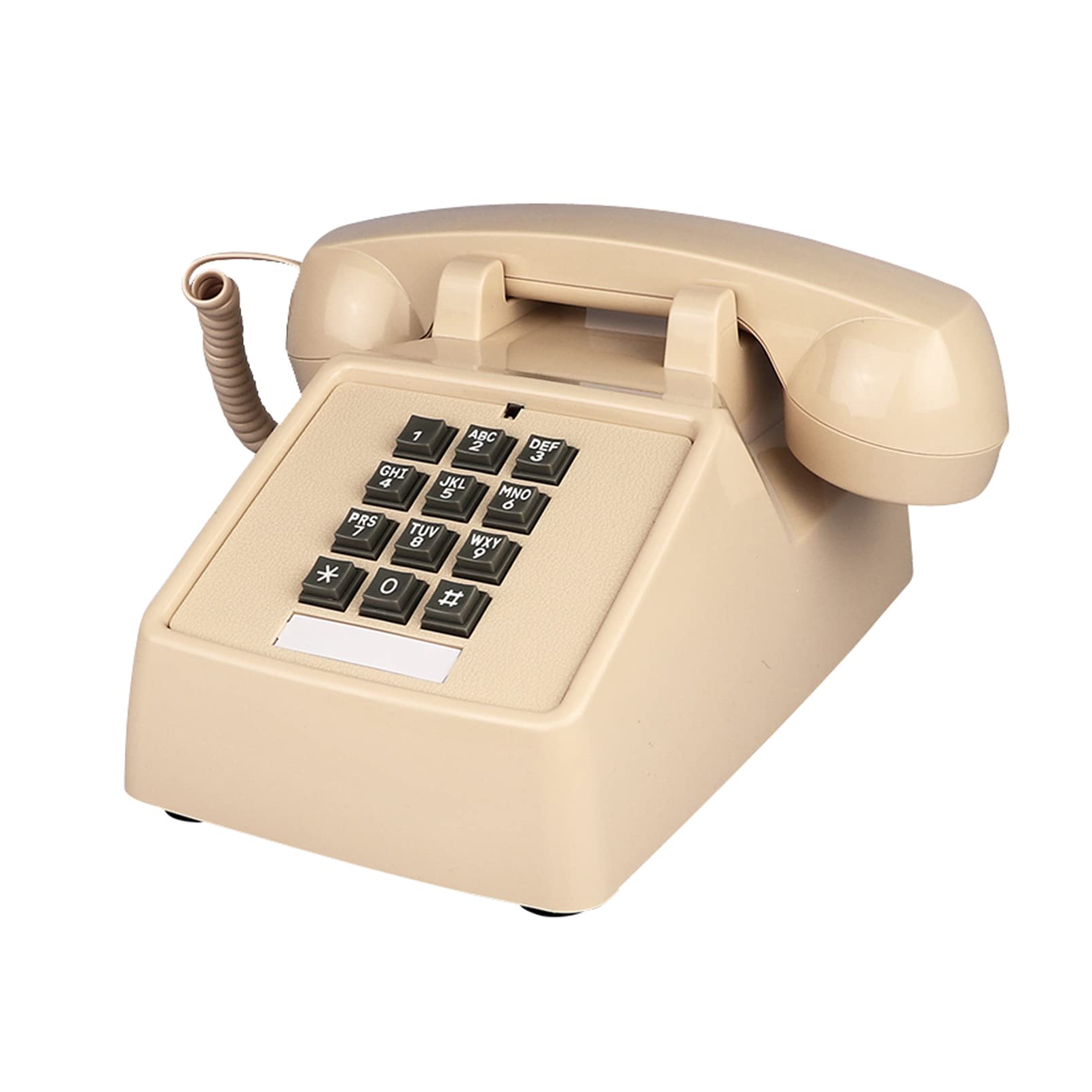 TelPal Landline Phones for Home Office Hotel School Corded Single Line Heavy Desktop Basic Telephone for Seniors Retro Classic Old Fashion Movie Decor Telephones with Loud Metal Bell Ringer (Ivory)