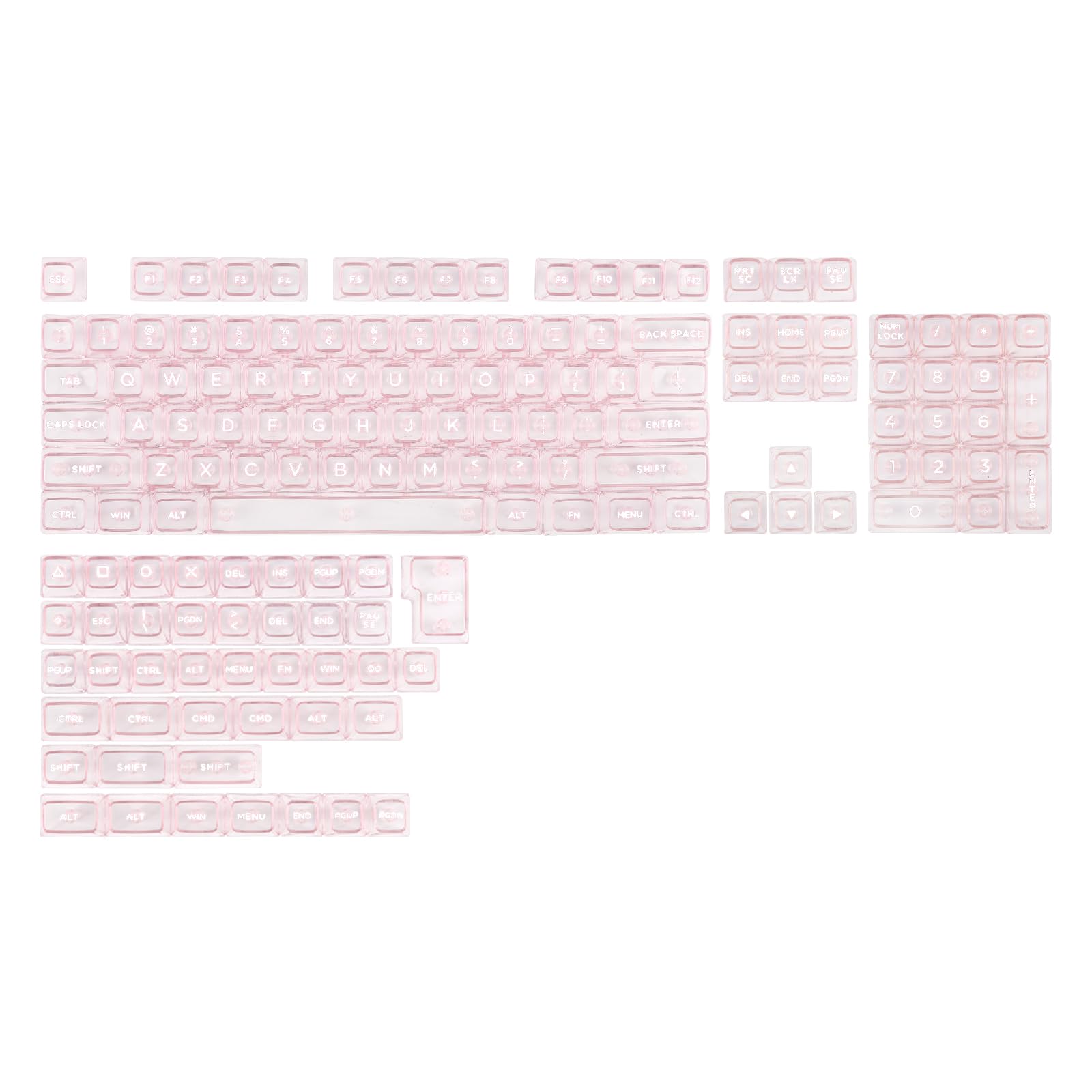 KiiBoom Transparent PC Keycaps Set, 146 Keys