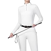 Harrison Howard Women's Horse Riding Shirts Long Sleeve Rider Top Stand Collar with Embroidery Equestrian Show Shirts