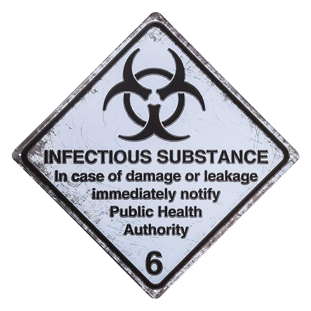 不适用 Vintage Style Metal Sign - 10x10Inch,Danger Infectious Substances in Area Pub Shop Bar Wall Decor Art Metal Sign Warning Novelty Sign