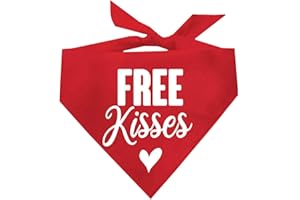 TEES & TAILS Free Kisses Valentine's Day Dog Bandana