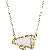 coadipress 14K Gold Plated Cheer Necklace for Women Dainty Cheerleading Necklace Gymnastics Cheerleading Megaphone Necklaces Cheer Team Pendant Necklaces Cheerleading Accessories Stuff Coach Gift