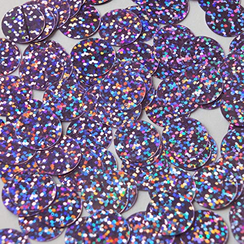 Round Flat Sequin 15mm Top Hole Light Lavender Hologram Glitter Sparkle. Couture Paillettes. Made in USA