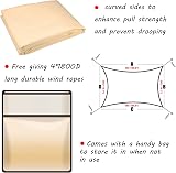 HEYOMART Sun Shade Sail 3m x 5m Rectangle UV 98% Yellow with Rope view 2