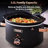 Tower Cavaletto 3.5 L Slow Cooker with 3 Heat Settings Black Rose Gold T16042BLK view 3