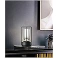 Portable Metal Table Lamp for Indoor/Outdoor ,Rechargeable Cordless LED Lamp, 3-Colour Infinitely Dimming Battery Powered Small Desk Lamp, Restaurant/Bedroom/Bar/Coffee Shop/Camping Light (Black)