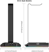 EKSA W1 RGB Gaming Headset Stand 7.1 Surround Sound 3 USB 3.5mm Ports Aluminum view 5