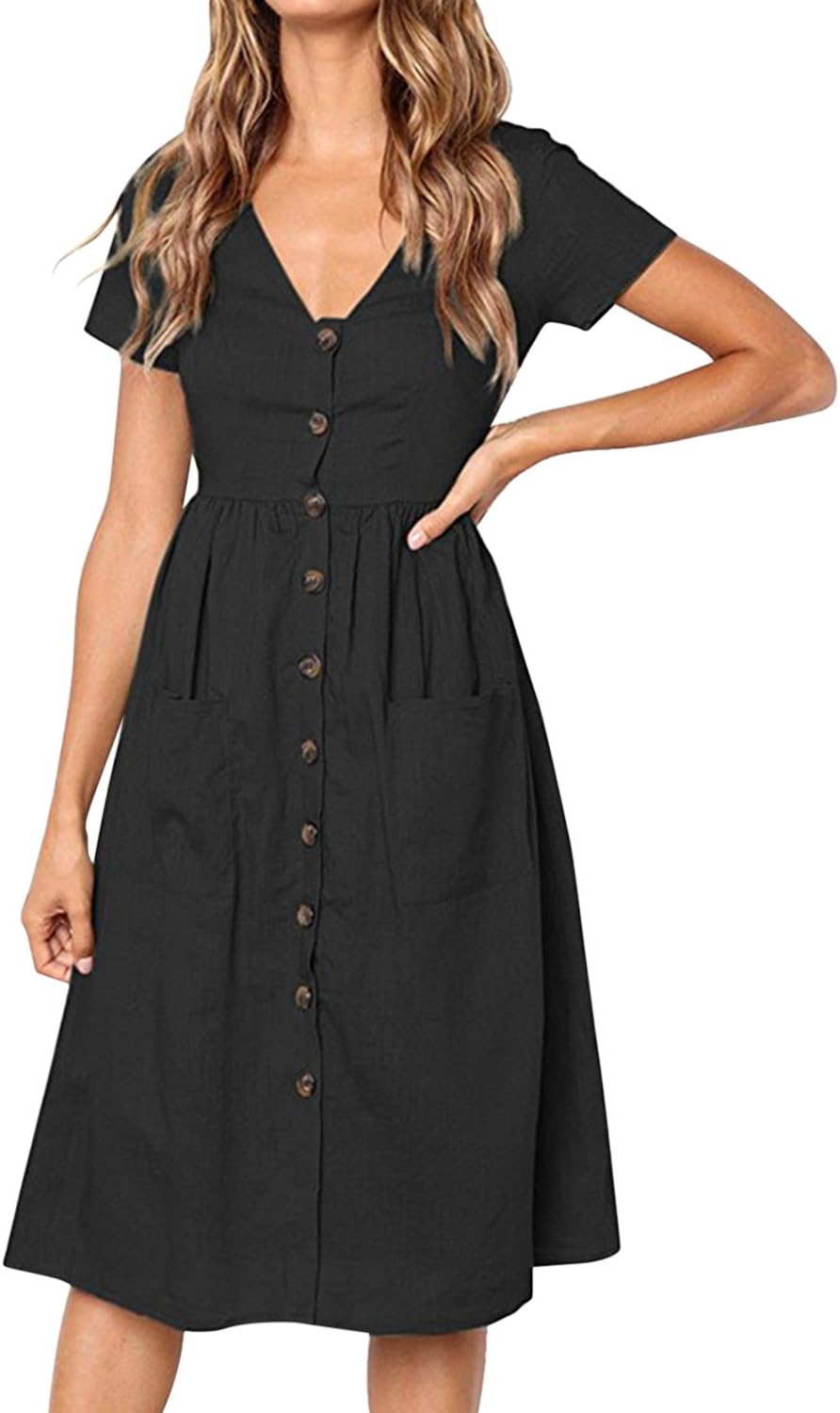 Boho Jurk A-lijn ABINGOO Dames Korte Mouwen Zomerjurk Ronde Hals