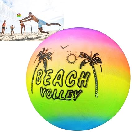 Ainstsk Beach Volley Arc En Ciel Dété Gonflable Piscine En Caoutchouc Volley Ball Jouet Jeu Jouet Pour Enfants Natation Boule Soft Touch Extérieur