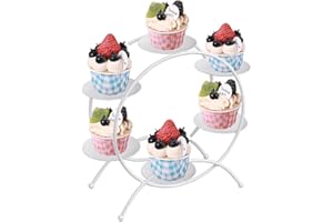 CBBZJY Ferris Wheel Cupcake Stand Creative Wedding Decorations and Personalized Dessert Table Holder Metal Rack for Anniversary, Birthday and Party (White-Large size)