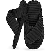 ZOORON Women's Cozy Slippers Crossbands & Memory Foam - Soft Plush Lined Non-Slip Indoor Outdoor Open Toe Shoes Trendy Gift