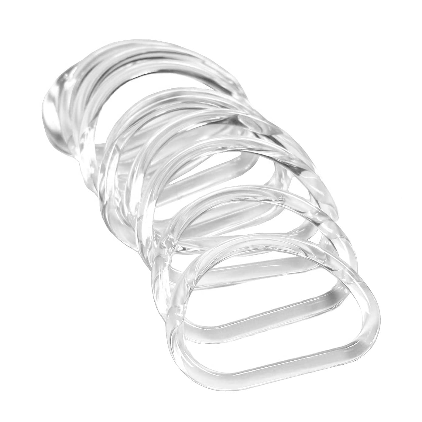 tassieroon 10Pcs Transparent Bag Handle Replacement D Shape Handbag Purse Handle for Handmade Beach Bag Handbags Purse Handles