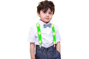 AMNQUERXUS Boys Girls Kids Light Up Suspenders, LED Suspenders Funny Costumes Party Favors