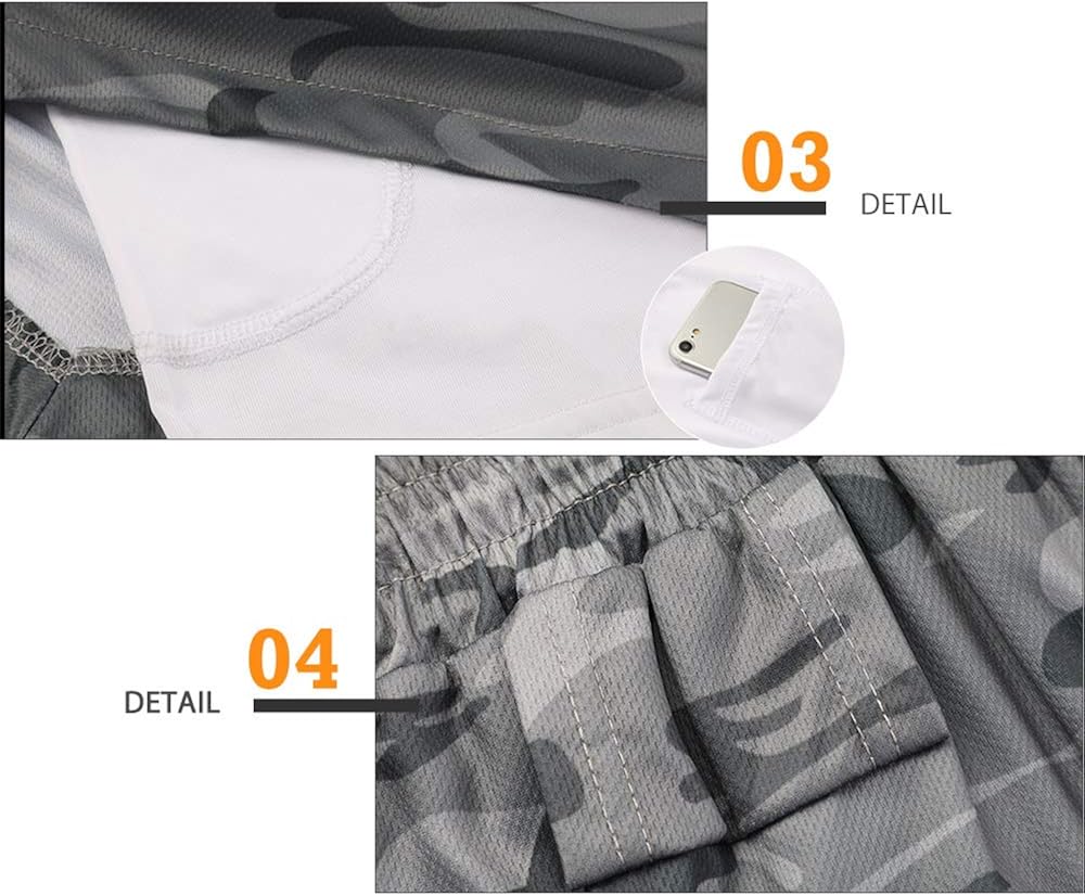 Surenow Mens Running Shorts，Workout Running Shorts for Men，2-in-1 Stealth Shorts，7-Inch Gym Yoga Outdoor Sports Shorts: Clothing