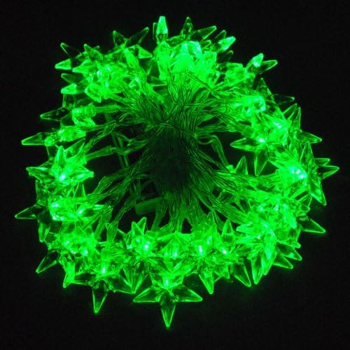 JnDee™ Battery Powered Green Star Shaped LED Fairy Lights 4M 40LED - ON/Off/Flash Functions, Perfect for Christmas Wedding and Parties